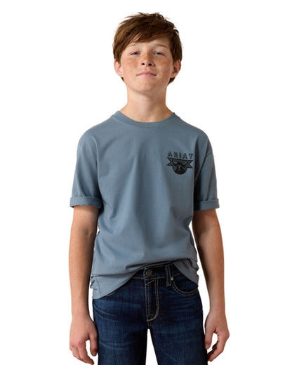 Kids' Rope And Ride Short Sleeve Graphic T-Shirt - 10080600 by Ariat from Skip’s Western Outfitters | ARI-10080600-XS-LIGHT-DENIM