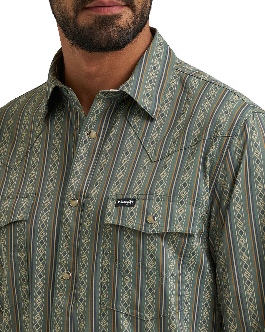 Men's ATG X Wrangler Technical Long Sleeve Regular Fit Snap Western Shirt - 112384279