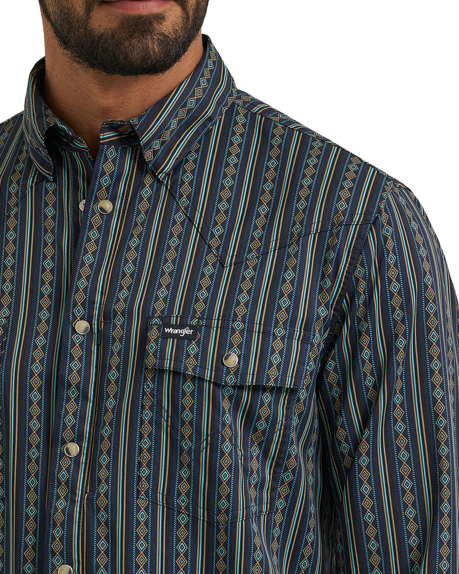 Men's Atg X Wrangler Technical Long Sleeve Regular Fit Snap Western Shirt - 112384280