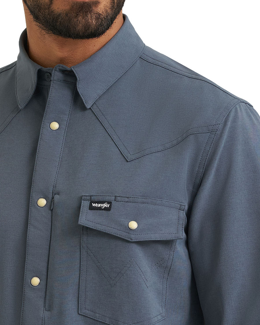 Men's ATG X Wrangler Technical Long Sleeve Regular Fit Snap Western Shirt - 112384708