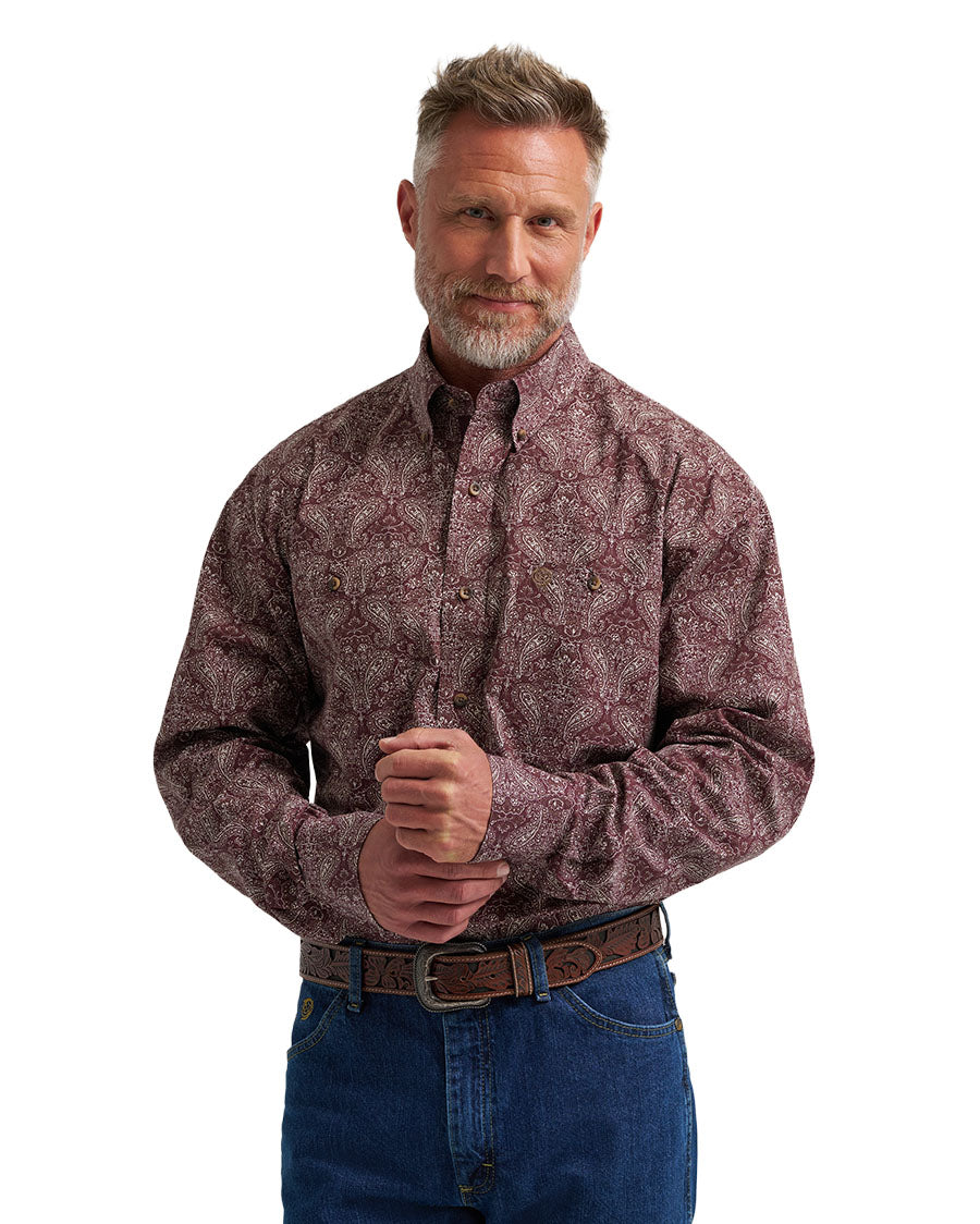 Men's George Strait Collection Two Pocket Long Sleeve Stretch Western Shirt - 112385373
