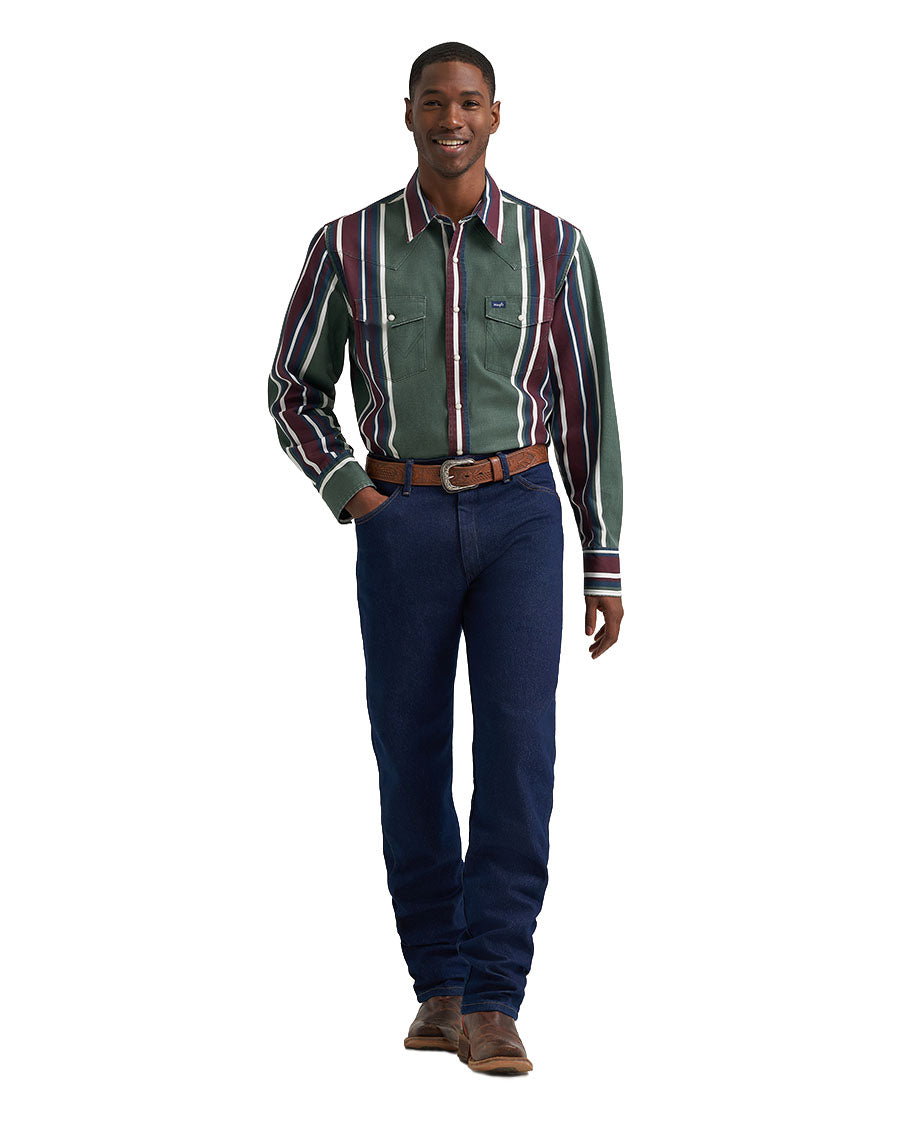 Men's Vintage Inspired Brushpopper Long Sleeve Classic Fit Western Shirt - 112385788