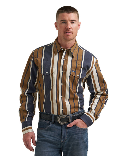 Men's Vintage Inspired Brushpopper Long Sleeve Classic Fit Western Shirt - 112385789
