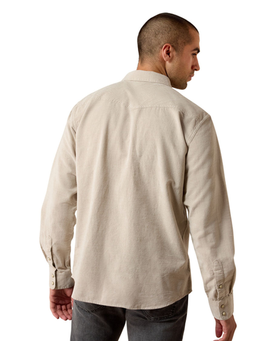 Men's Retro Handorf Corduroy Fitted Snap Long Sleeve Western Shirt - 10080647