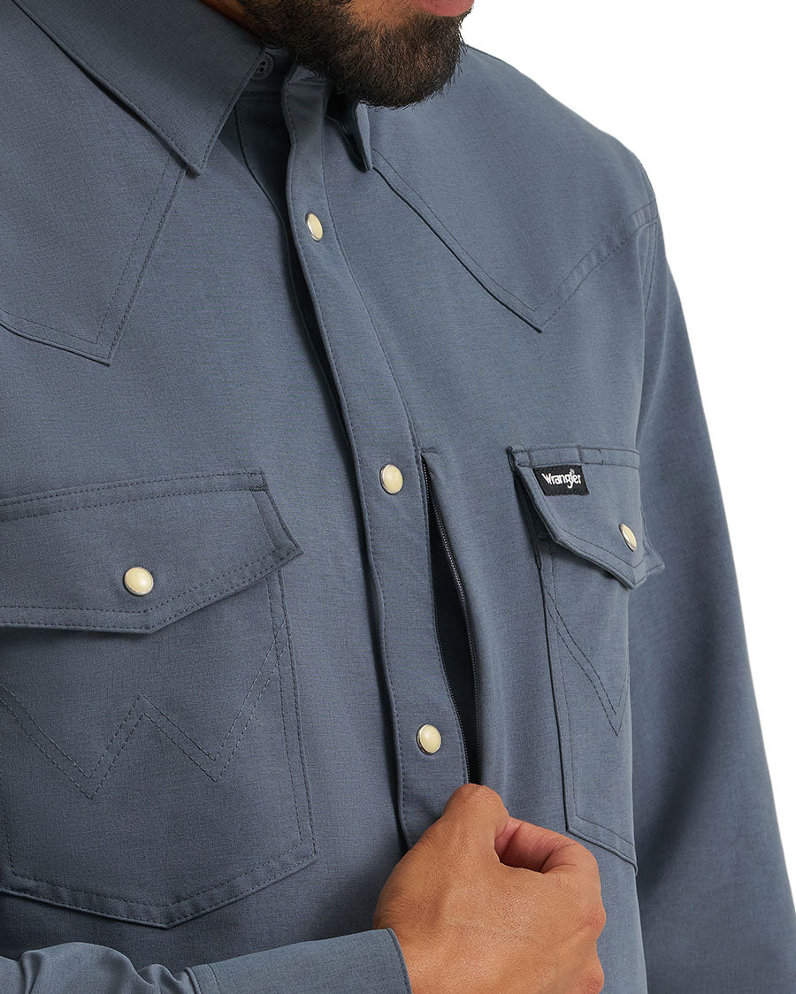 Men's ATG X Wrangler Technical Long Sleeve Regular Fit Snap Western Shirt - 112384708