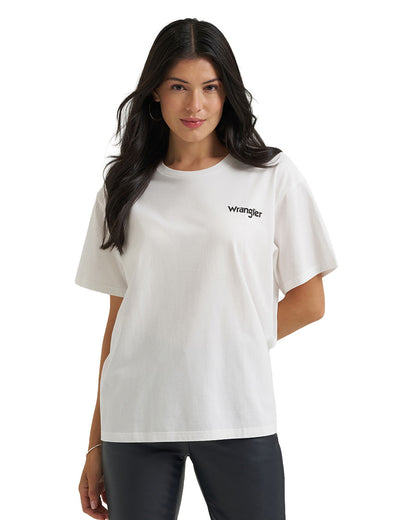 Women's Wrangler X Lainey Wilson Click Your Boots Short Sleeve Graphic T-Shirt - 112385575 by Wrangler from Skip’s Western Outfitters | WRA-112385575-L-WHITE