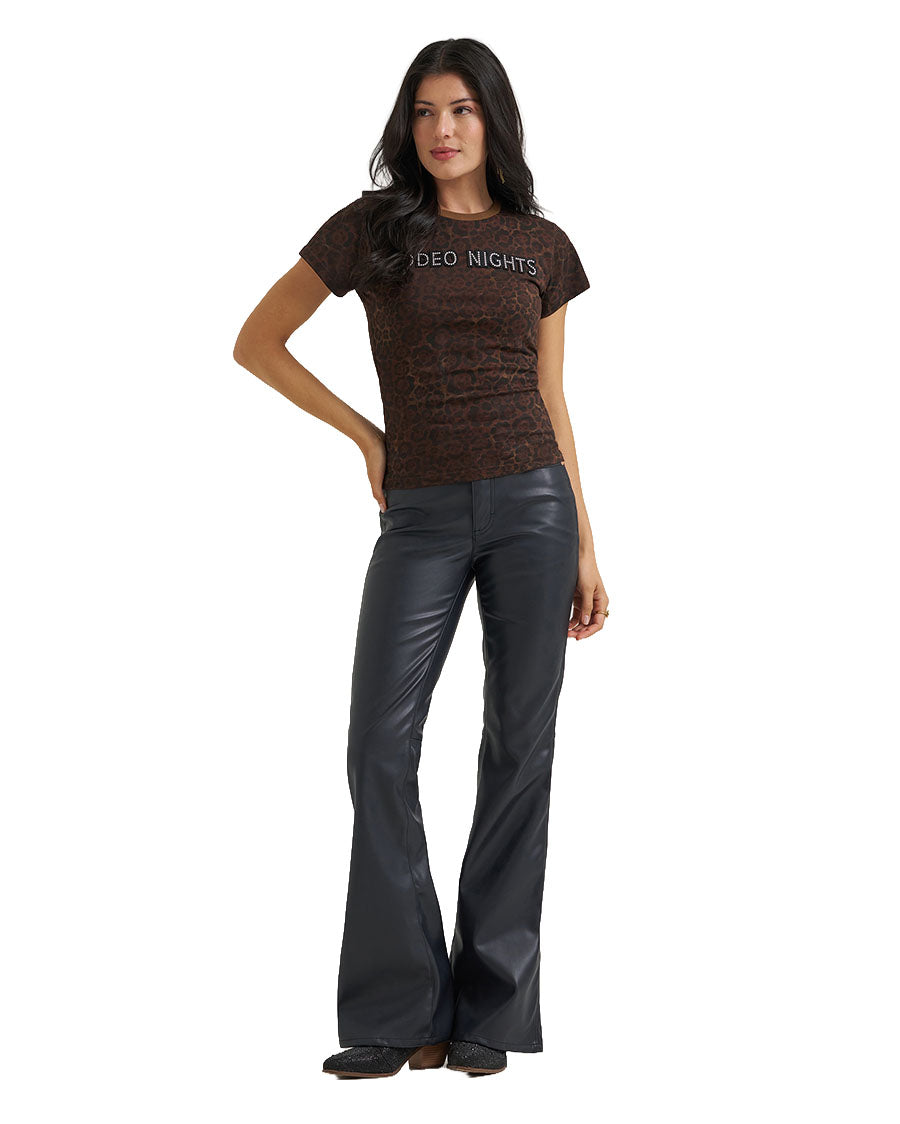 Women's Wrangler X Lainey Leopard Tee Or Rodeo Nights Graphic T-Shirt - 112385577