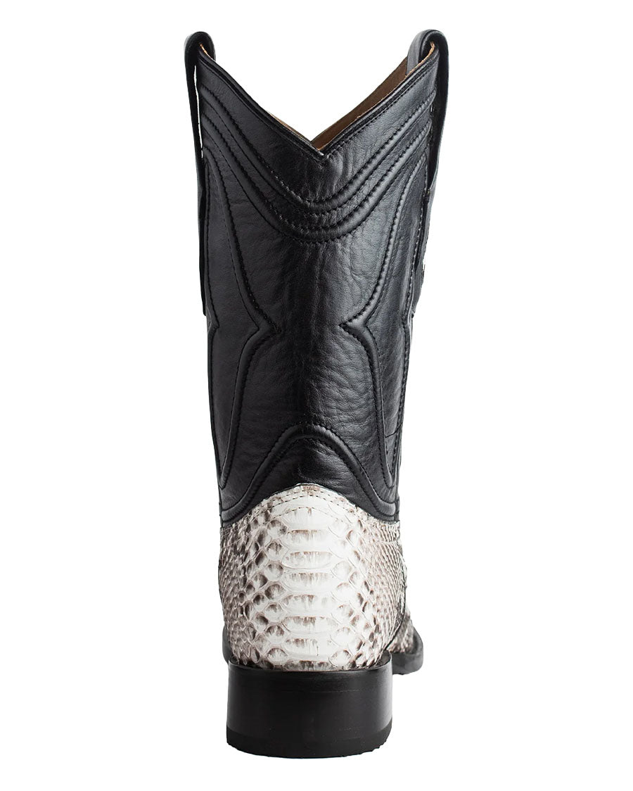 Men's Ke Dressy Wide Square Toe Boot Python Nubuck Western Boots - 82N5749