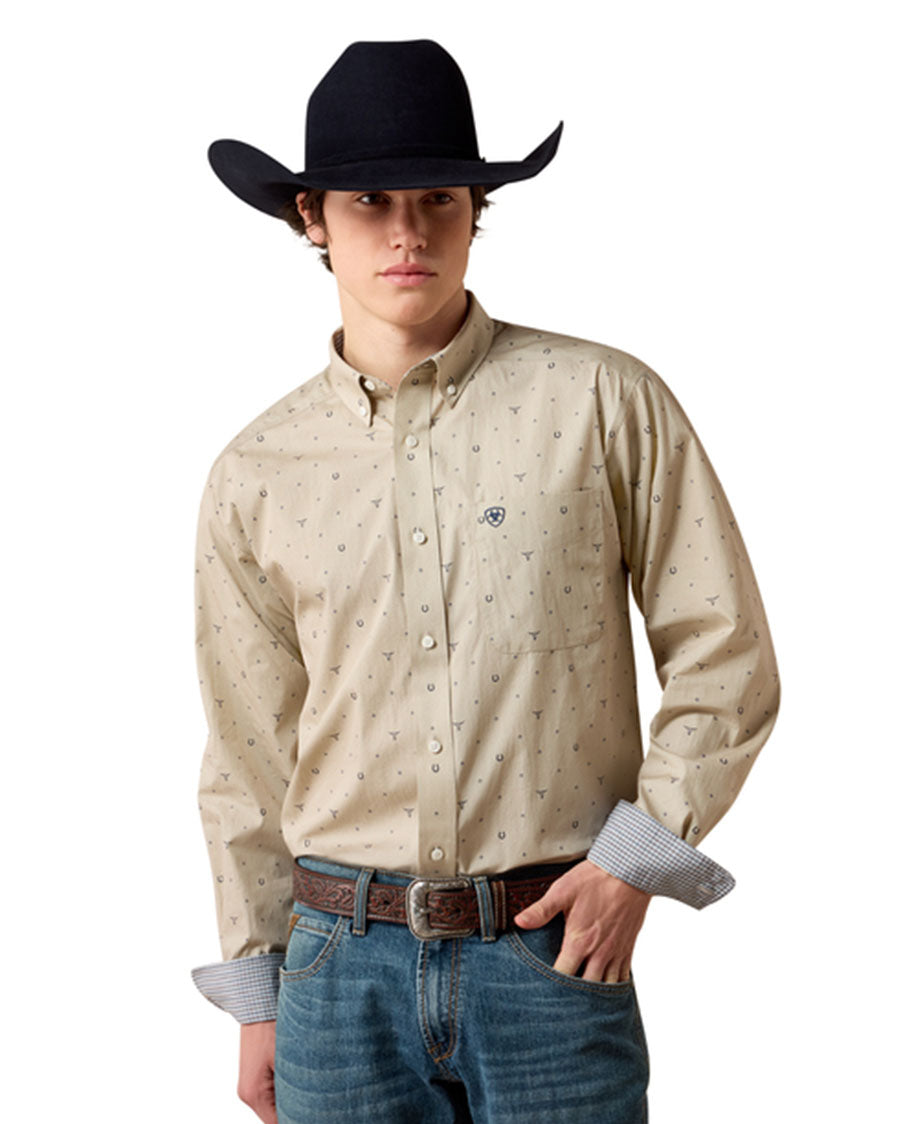 Men's Wrinkle Free Sam Classic Fit Long Sleeve Western Shirt - 10080581