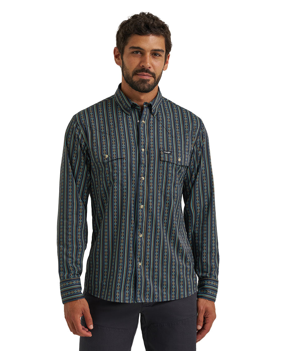 Men's Atg X Wrangler Technical Long Sleeve Regular Fit Snap Western Shirt - 112384280