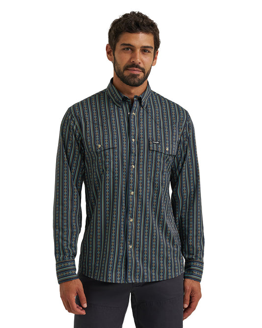 Men's Atg X Wrangler Technical Long Sleeve Regular Fit Snap Western Shirt - 112384280