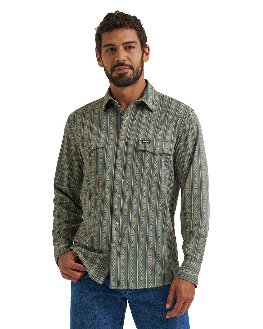 Men's ATG X Wrangler Technical Long Sleeve Regular Fit Snap Western Shirt - 112384279