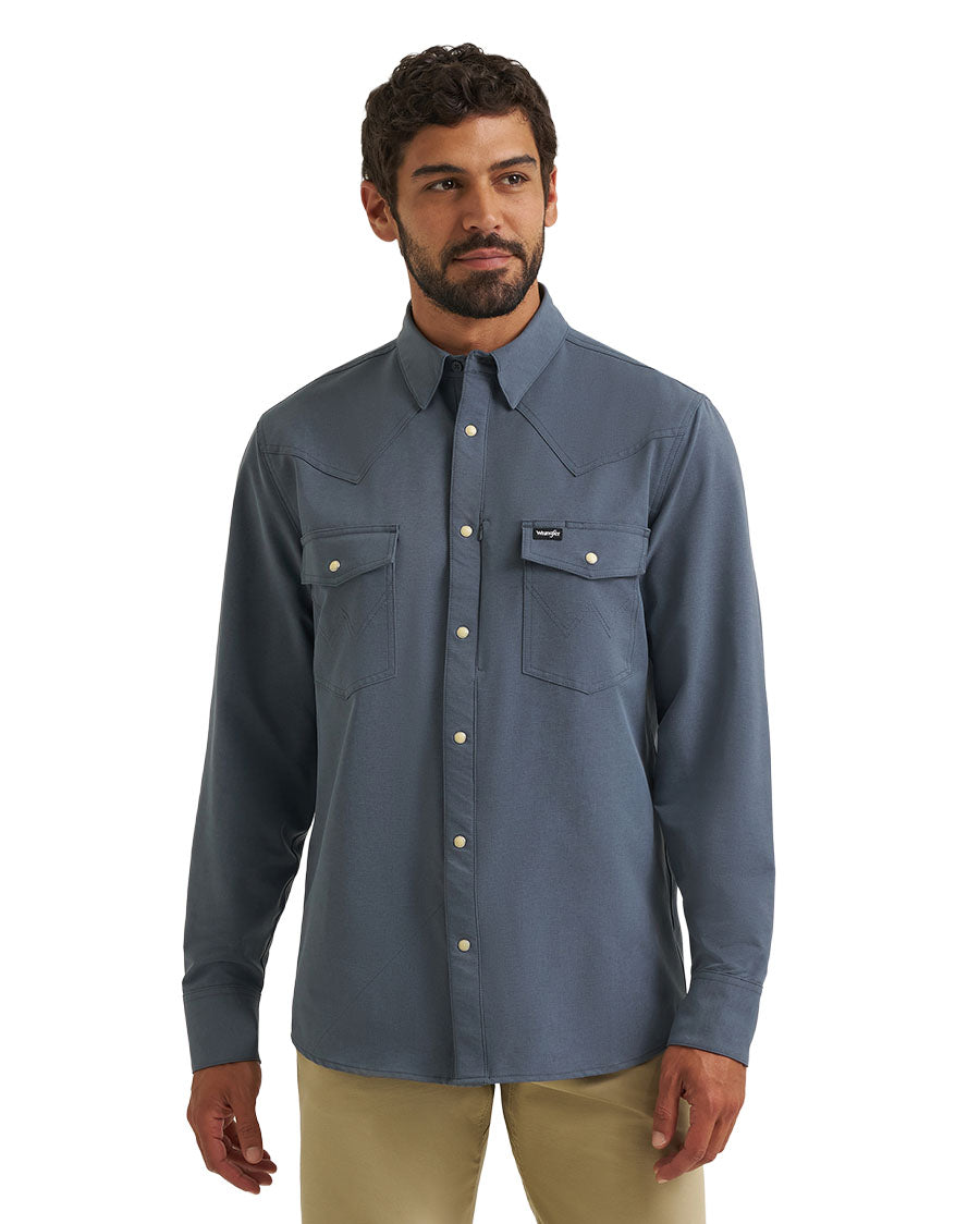 Men's ATG X Wrangler Technical Long Sleeve Regular Fit Snap Western Shirt - 112384708