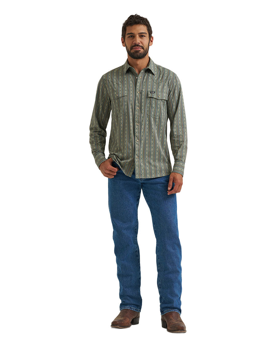 Men's ATG X Wrangler Technical Long Sleeve Regular Fit Snap Western Shirt - 112384279