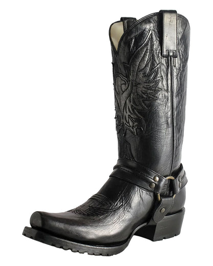 Men's Moto Eagle Lug Biker Boots - 09-020-7750-8888 BL
