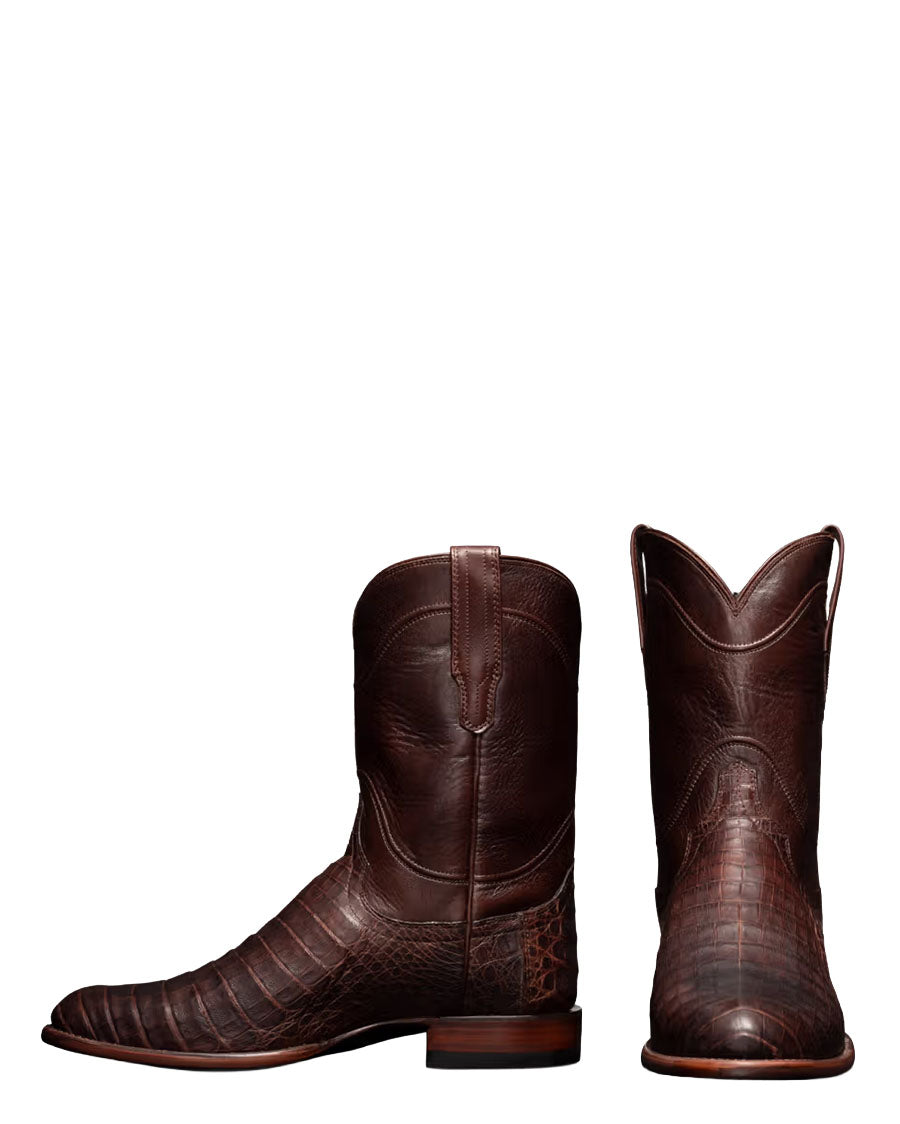 Men's The Earl Western Boots Mahogany Caiman - 10002-MOH