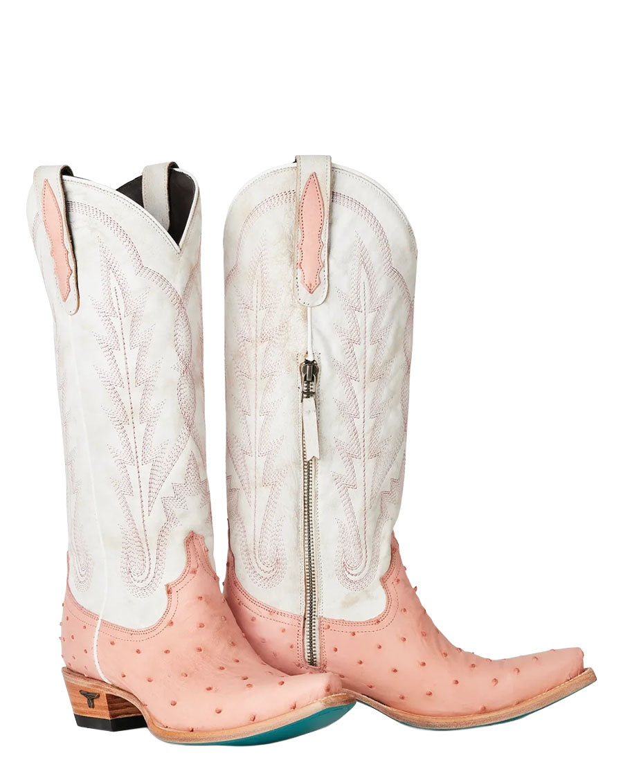 Women's Blush Ostrich Skylight Western Boots - Lb0498W