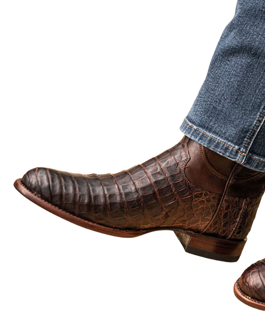 Men's The Earl Western Boots Mahogany Caiman - 10002-MOH