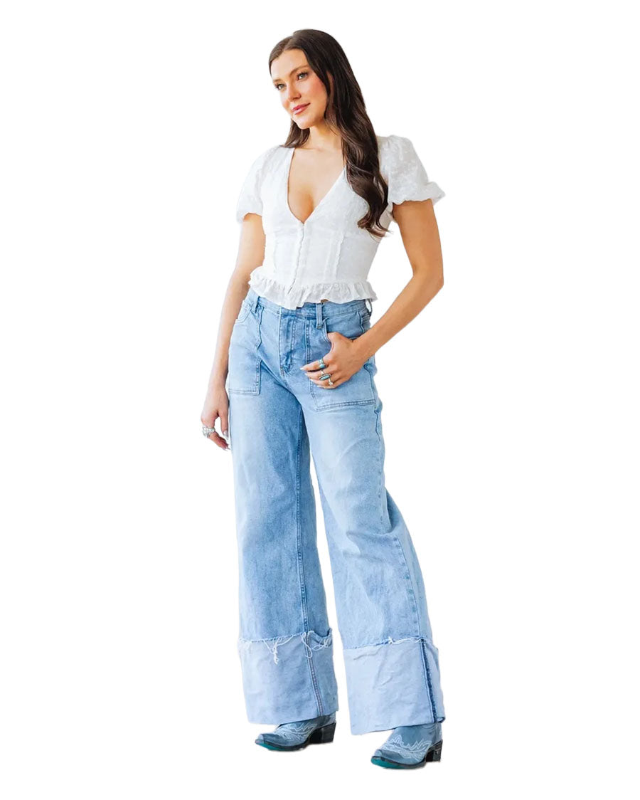 Women's Washed Denim Lexington Western Boots - Lb0488O