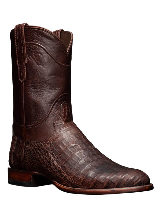 Men's The Earl Western Boots Mahogany Caiman - 10002-MOH