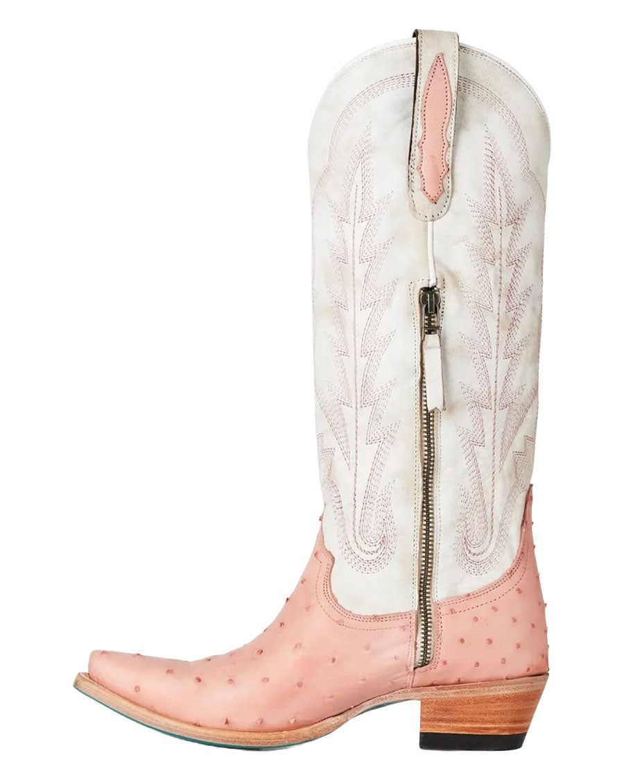 Women's Blush Ostrich Skylight Western Boots - Lb0498W
