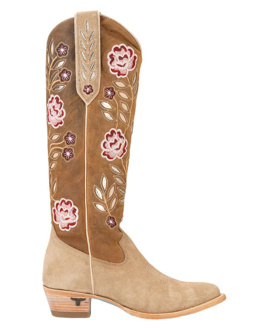 Women's Latte Suede & Burnt Caramel Kenzie Western Boots - Lb2607A
