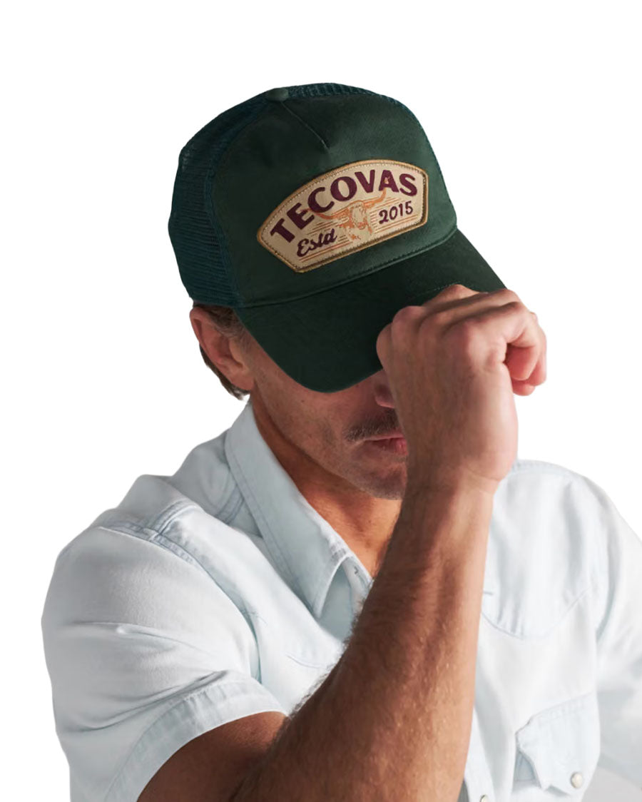 Longhorn Badge 5 Panel Low Pro Trucker Cap - 31282-Htg