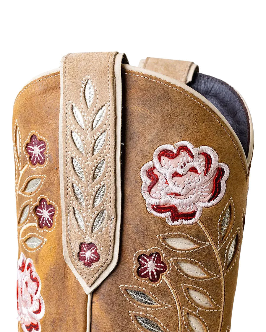 Women's Latte Suede & Burnt Caramel Kenzie Western Boots - Lb2607A