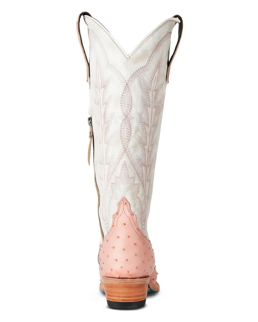 Women's Blush Ostrich Skylight Western Boots - Lb0498W
