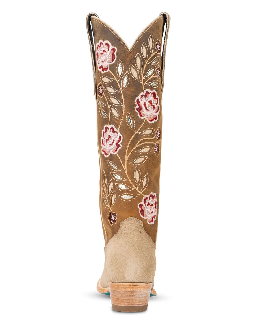 Women's Latte Suede & Burnt Caramel Kenzie Western Boots - Lb2607A