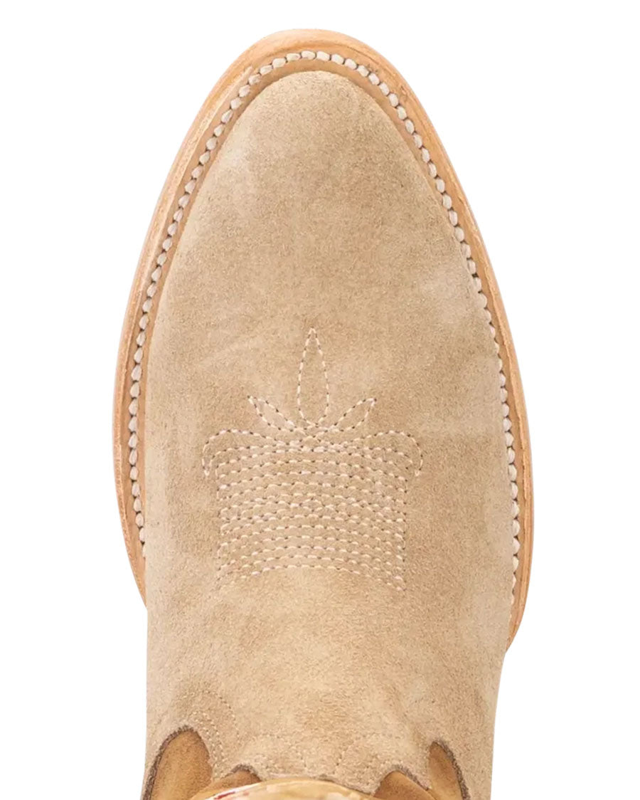 Women's Latte Suede & Burnt Caramel Kenzie Western Boots - Lb2607A