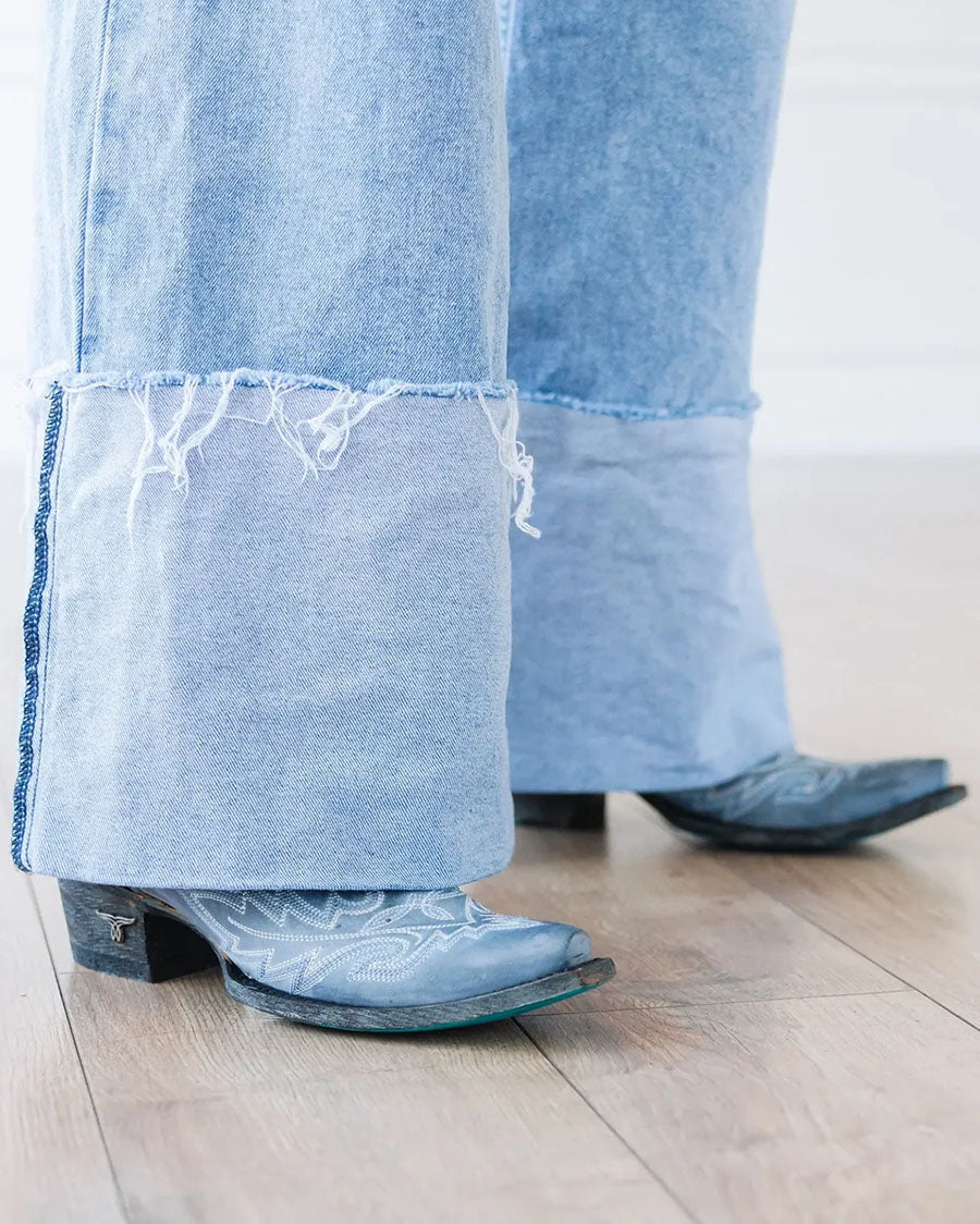 Women's Washed Denim Lexington Western Boots - Lb0488O