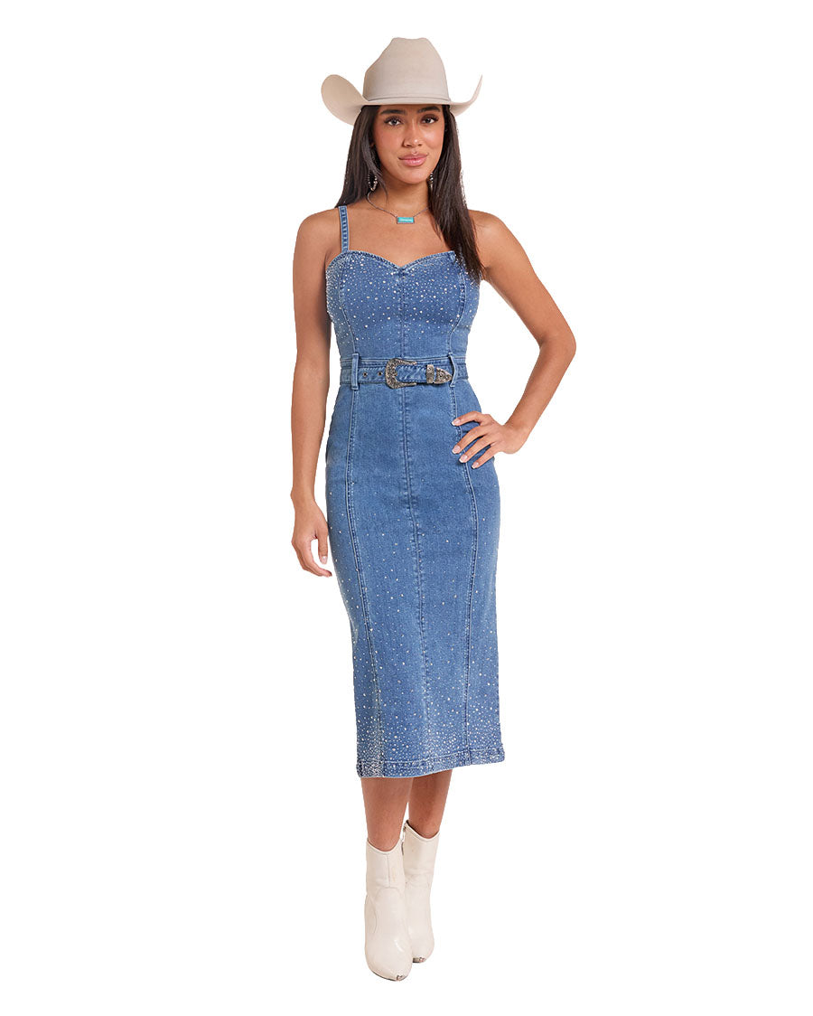 Women's Crystal Studded Midi Dress - Bwd0D10381-202