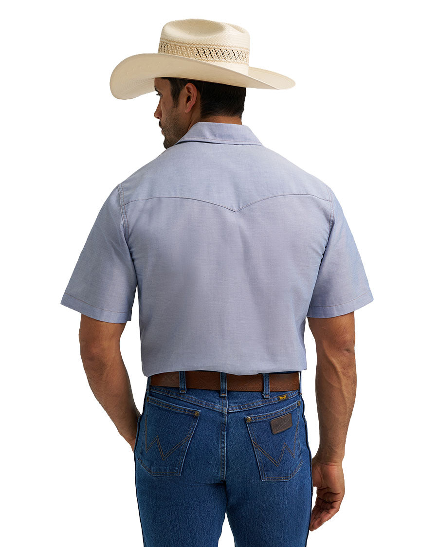 Men's Chambray Short Sleeve Western Shirt - 1070131Mw - 112370331