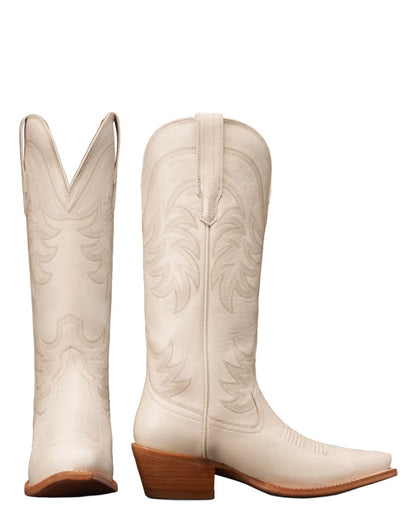 Women's The Annie Wide Calf In Bone Cowhide Western Boots - 20062-Bon