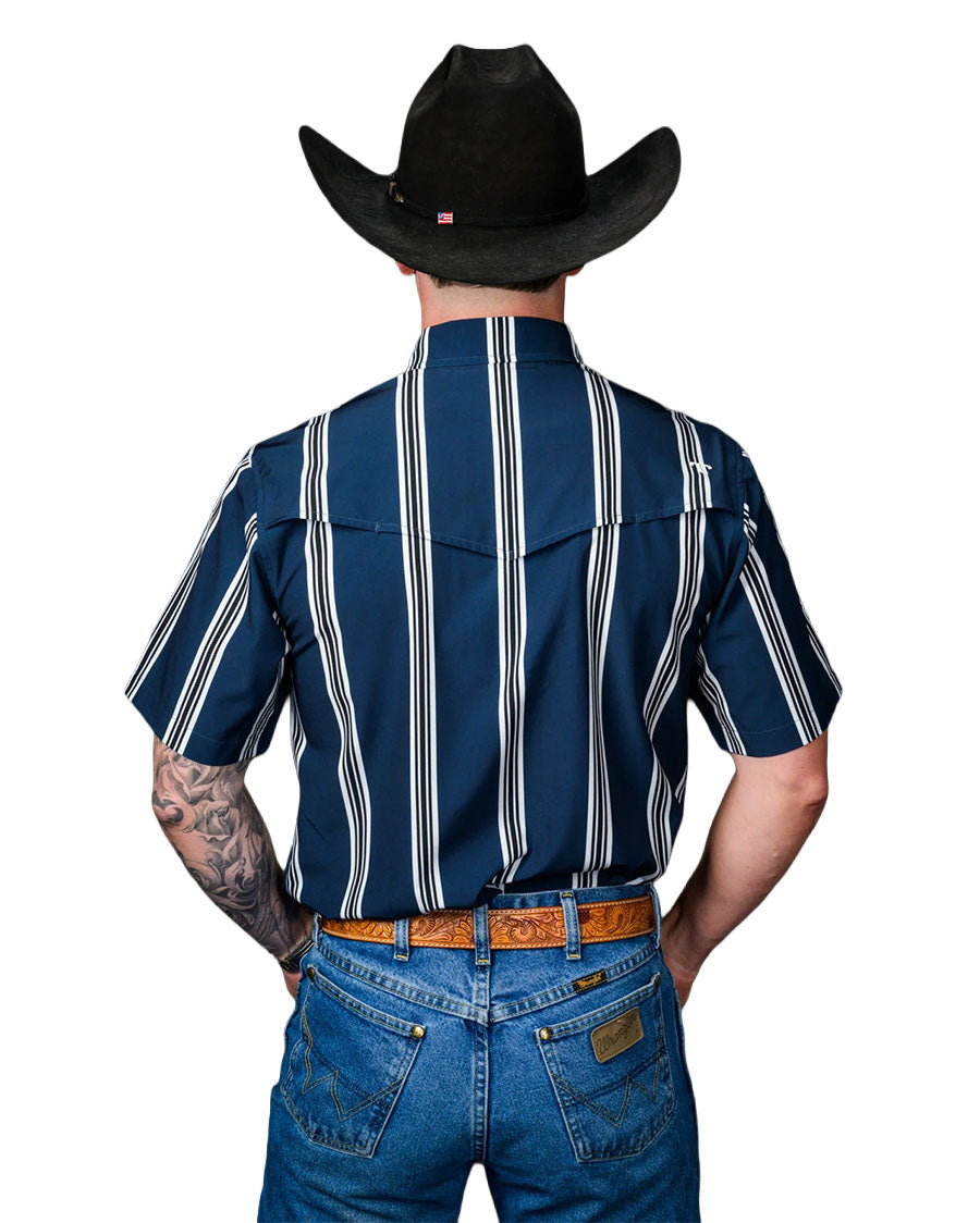 Men's The Hatfield Short Sleeve Snap Performance Western Shirt - Blue - Fps1026177