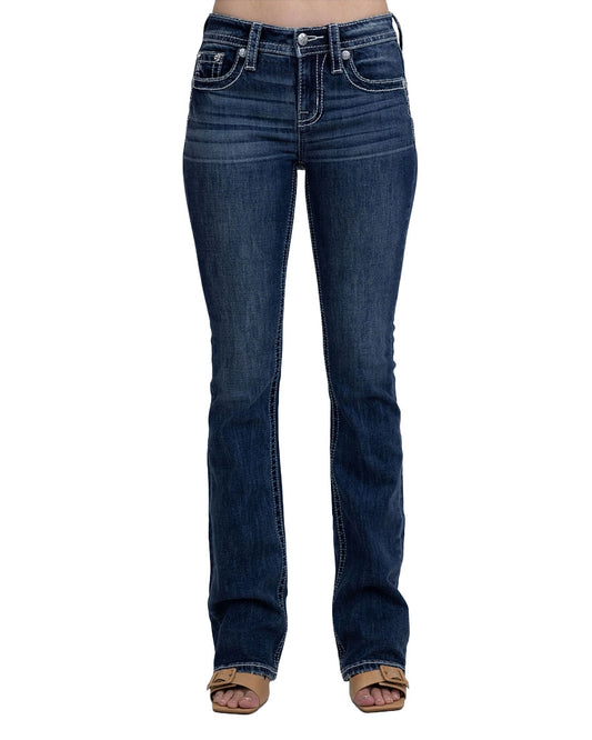 Women's Mid-Rise Bootcut Jeans - M3080B88V by Miss Me from Skip’s Western Outfitters | MMJ-M3080B88V-24-32