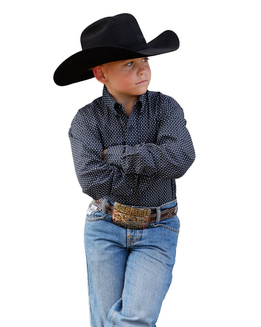 Boys' Long Sleeve Print Western Shirt - Mtw7060429