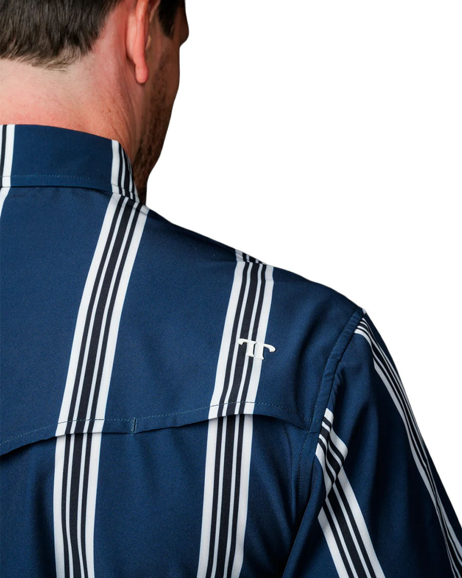 Men's The Hatfield Short Sleeve Snap Performance Western Shirt - Blue - Fps1026177
