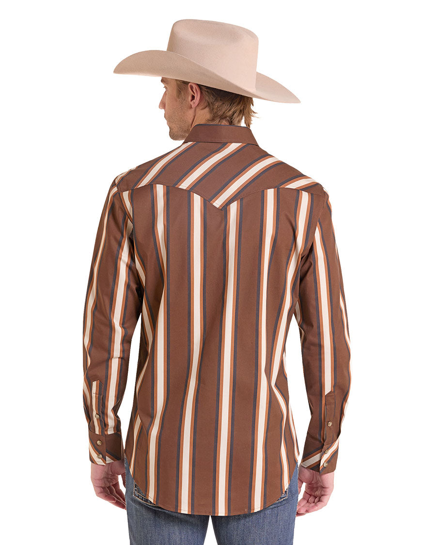 Men's Stripe Print Long Sleeve Snap Western Shirt - Bmn2S10119-24