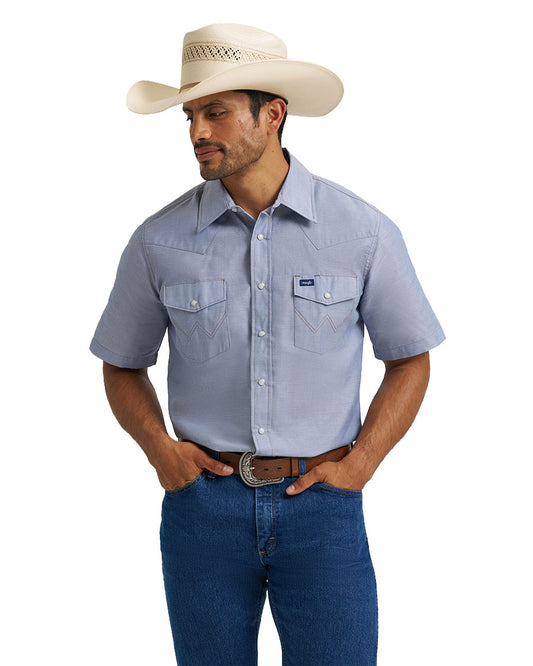 Men's Chambray Short Sleeve Western Shirt - 1070131Mw - 112370331