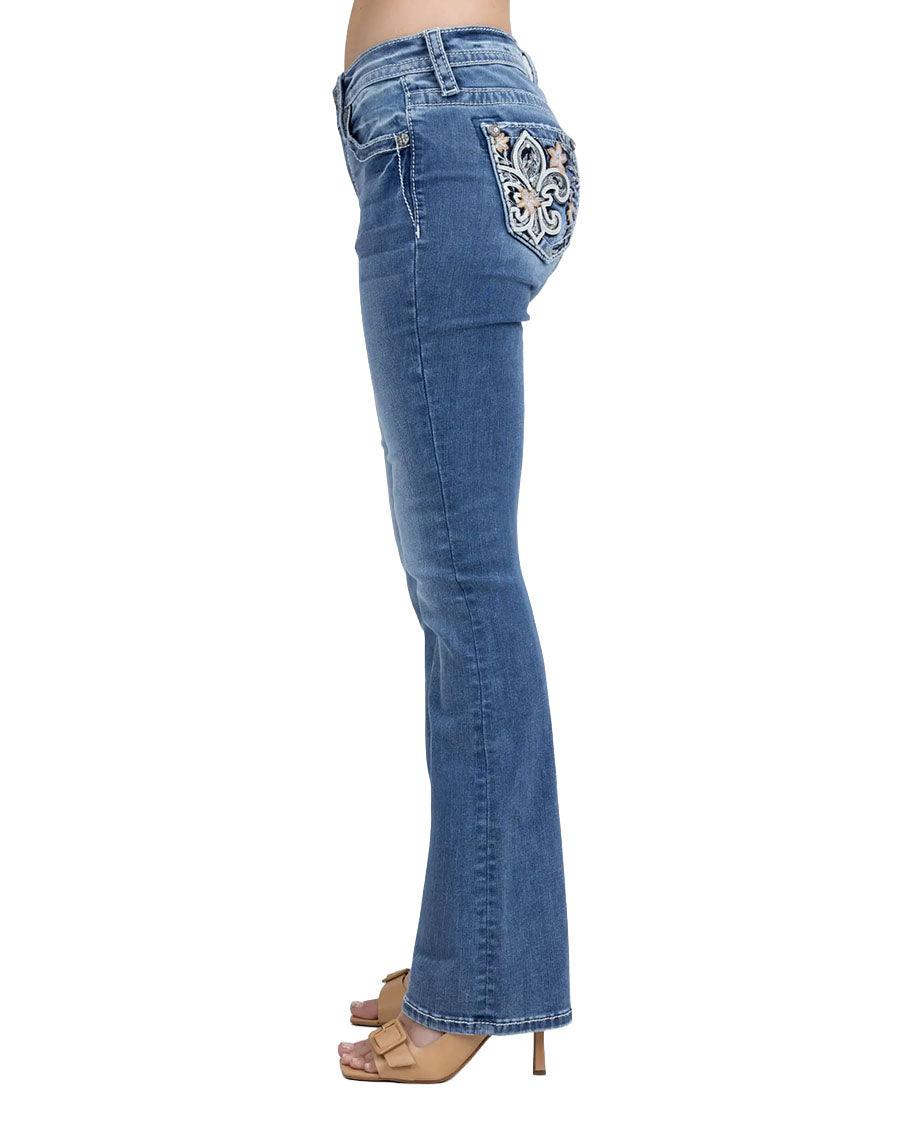 Women's Mid-Rise Boot Cut Jeans - M9618Bv