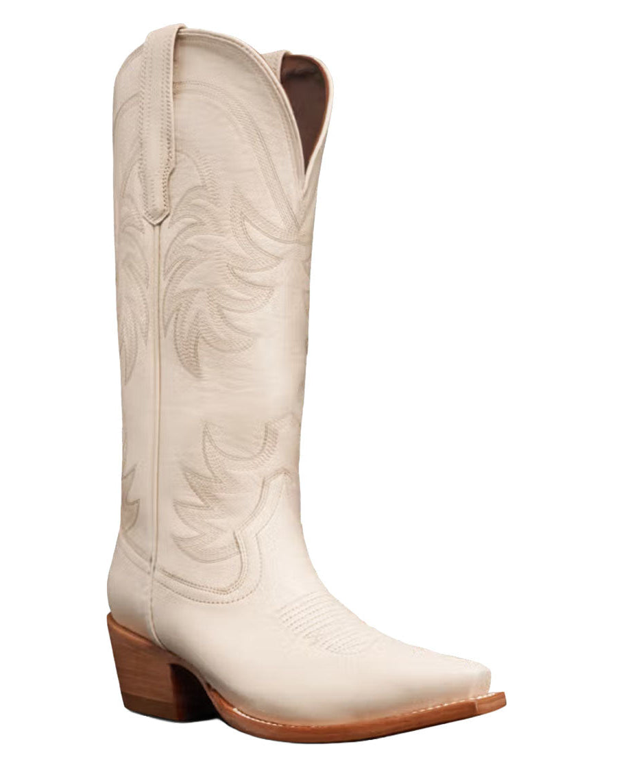 Women's The Annie Wide Calf In Bone Cowhide Western Boots - 20062-Bon