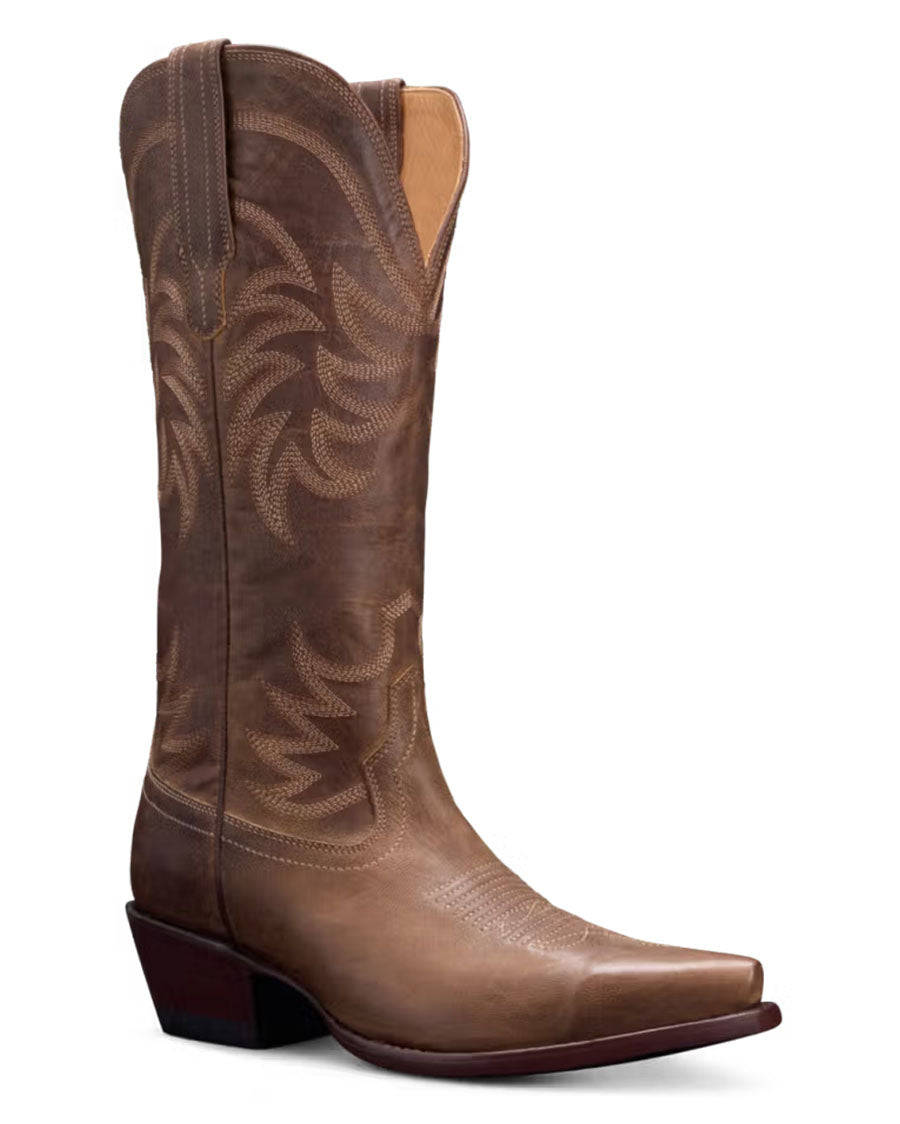 Women's The Annie Wide Calf In Cafe Goat Western Boots - 20062-Caf