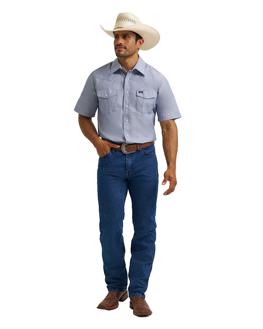 Men's Chambray Short Sleeve Western Shirt - 1070131Mw - 112370331