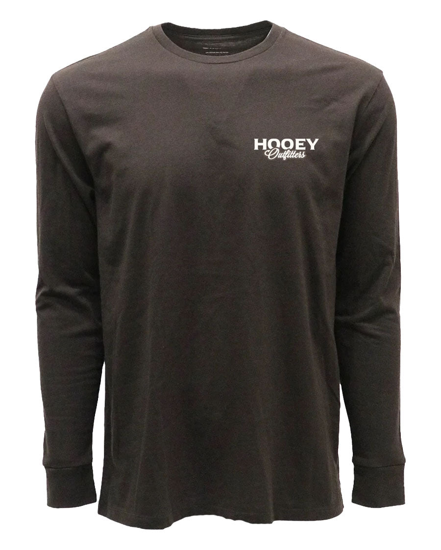 Men's Crew Neck Reactive Dye Long Sleeve Camo Antler Graphic T-Shirt - Ht2615Dkbr