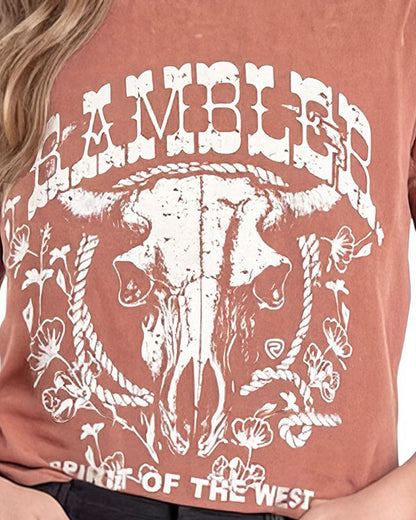 Women's Short Sleeve Graphic T-Shirt - Bw21T10280-90