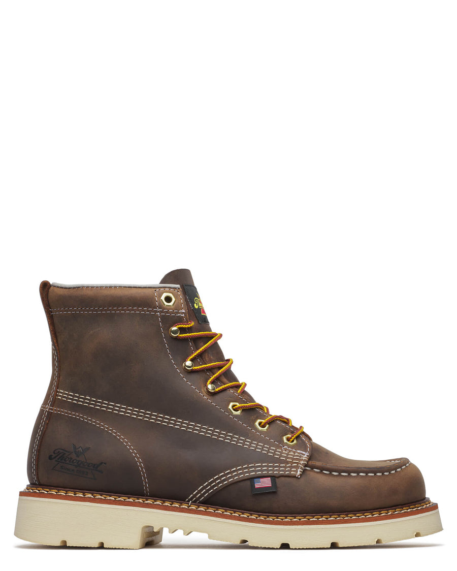 Men's American Heritage 6″ Crazy Horse Moc Toe 90 Degree Work Boots