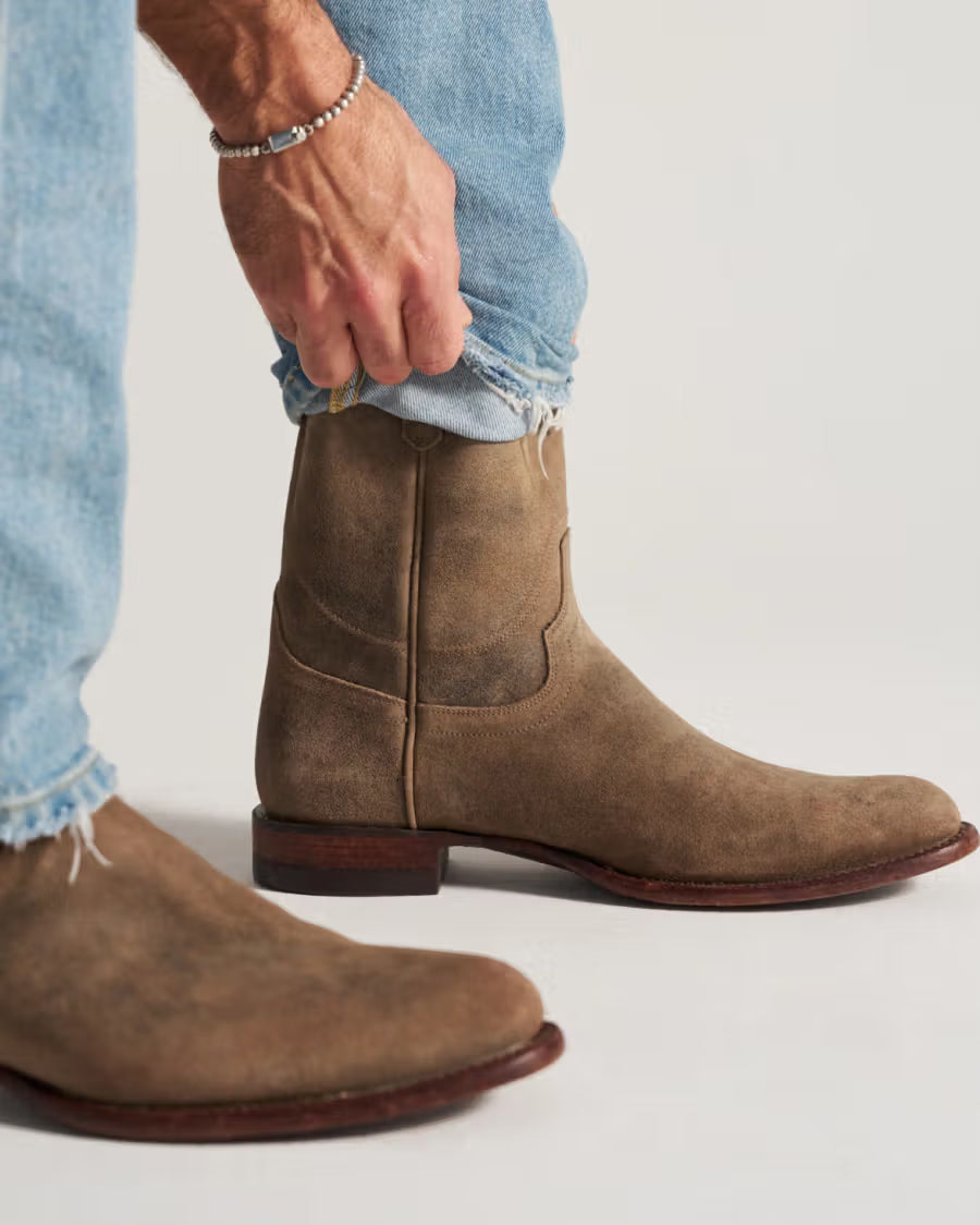 Men's The Earl Suede Western Boots - 11081-Grv
