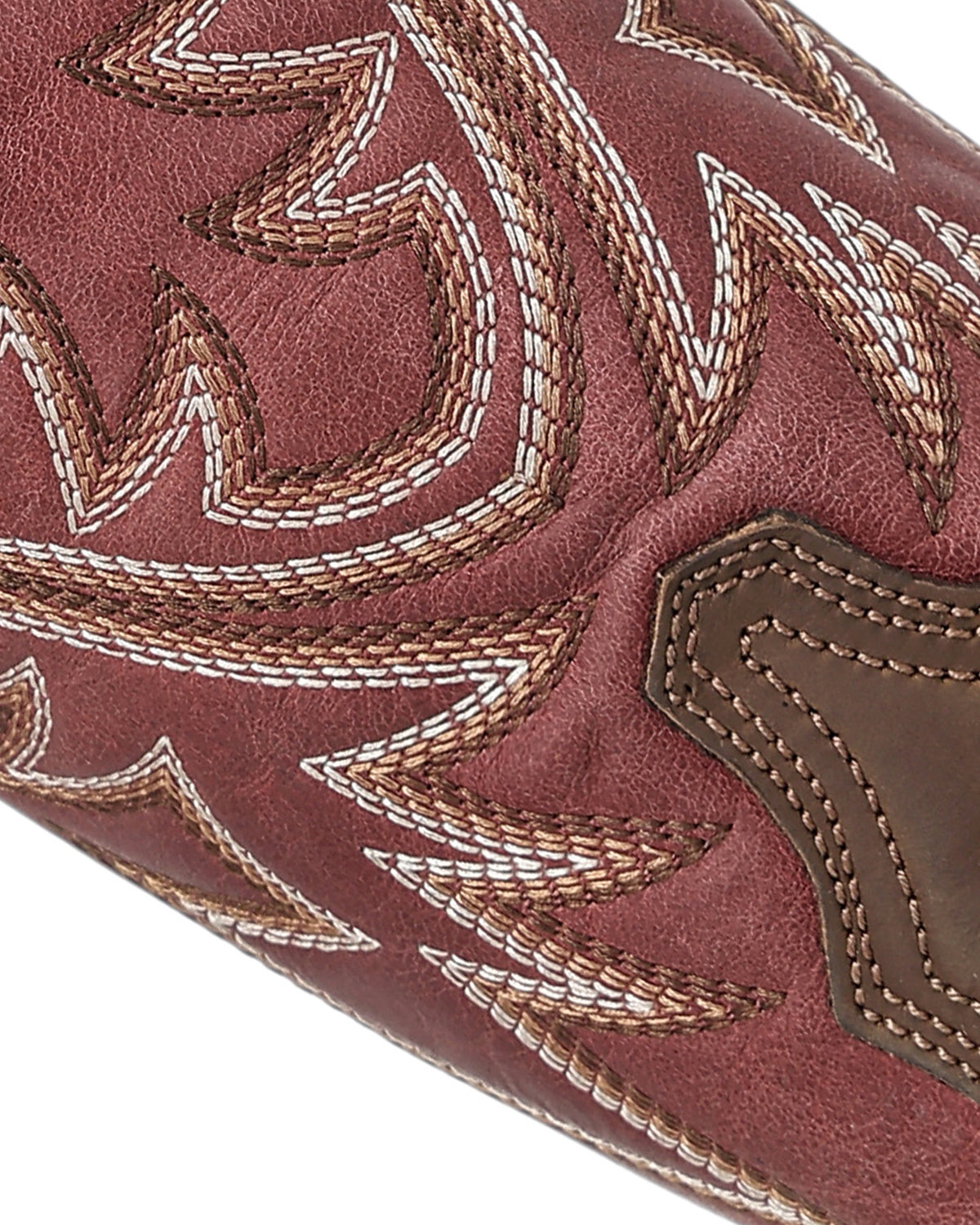Circle G Men's Brown Zigzag Embroidery Wide Square Toe Western Boots - L6452